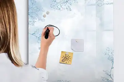 Piši briši tabla z motivom skice cvetlice