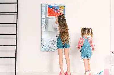 Piši briši tabla z motivom skice cvetlice