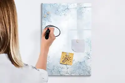 Piši briši tabla z motivom skice cvetlice