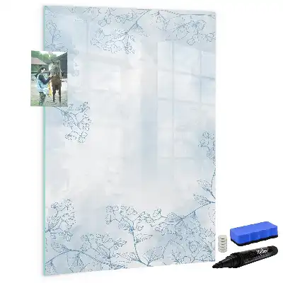 Piši briši tabla z motivom skice cvetlice