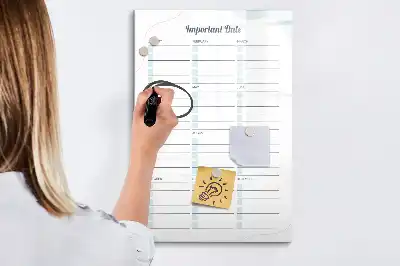 Piši briši tabla za pomembne datume