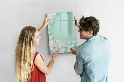 Piši briši tabla z motivom cvetočega cvetja