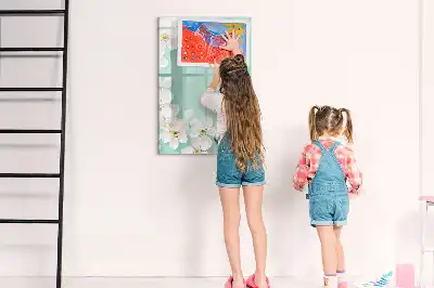 Piši briši tabla z motivom cvetočega cvetja