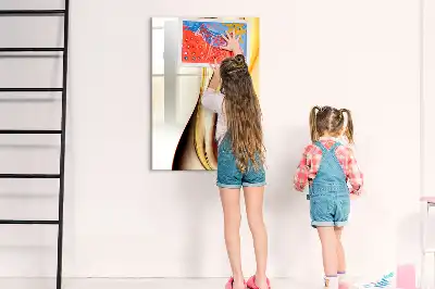 Piši briši tabla z motivom zlate abstrakcije valov