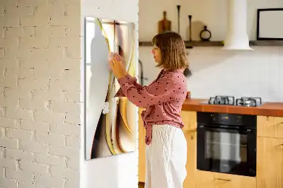 Piši briši tabla z motivom zlate abstrakcije valov