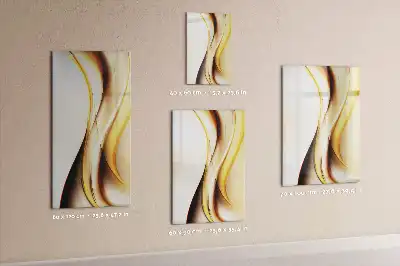Piši briši tabla z motivom zlate abstrakcije valov