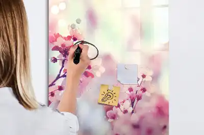 Piši briši tabla z motivom pomladnega cvetja