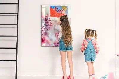 Piši briši tabla z motivom pomladnega cvetja