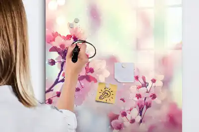 Piši briši tabla z motivom pomladnega cvetja
