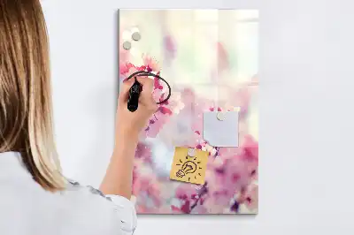 Piši briši tabla z motivom pomladnega cvetja
