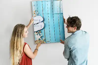 Tabla piši-briši z motivom modrih desk na plaži
