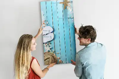 Tabla piši-briši z motivom modrih desk na plaži