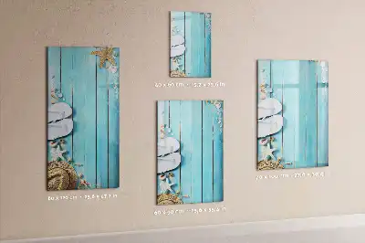 Tabla piši-briši z motivom modrih desk na plaži