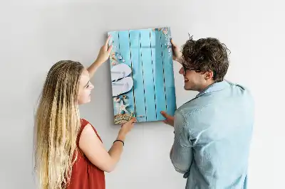 Tabla piši-briši z motivom modrih desk na plaži