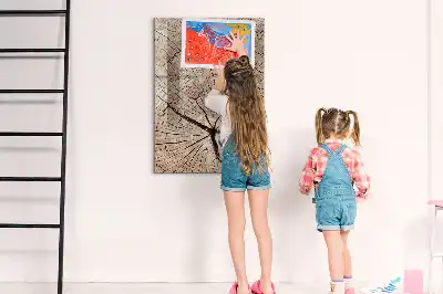 Piši briši tabla z motivom prečnega prereza debla
