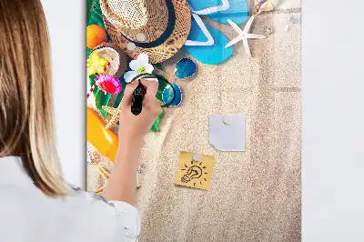 Piši briši tabla z motivom peščene plaže