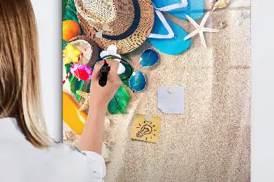 Piši briši tabla z motivom peščene plaže