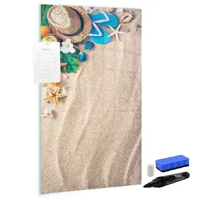 Piši briši tabla z motivom peščene plaže
