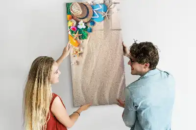 Piši briši tabla z motivom peščene plaže