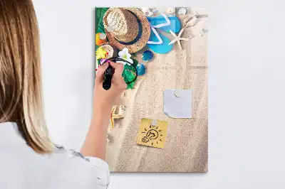 Piši briši tabla z motivom peščene plaže