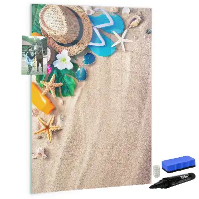 Piši briši tabla z motivom peščene plaže