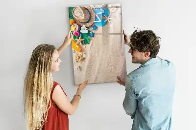 Piši briši tabla z motivom peščene plaže