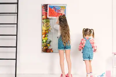 Tabla za pisanje z motivom zelenjave na lesu
