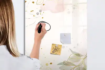 Piši briši tabla z motivom zlate abstrakcije zelenjave
