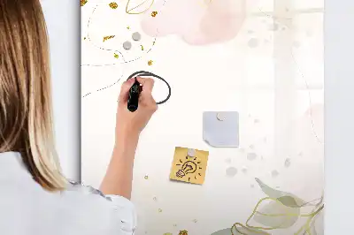 Piši briši tabla z motivom zlate abstrakcije zelenjave