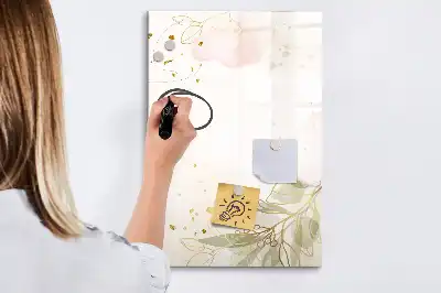 Piši briši tabla z motivom zlate abstrakcije zelenjave