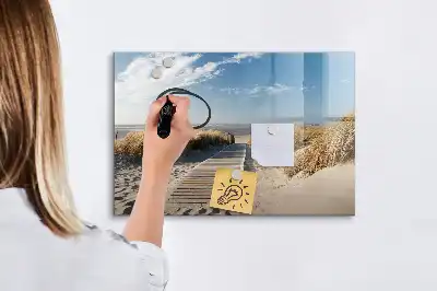 Magnetna tabla za risanje motiv pogled na plažo