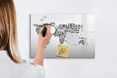 Magnetna tabla za risanje z motivom kontinentov iz črk