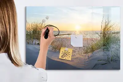 Magnetna tabla piši-briši z motivom sončnega zahoda na plaži