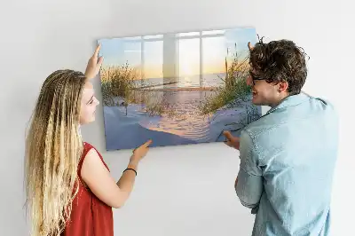 Magnetna tabla piši-briši z motivom sončnega zahoda na plaži