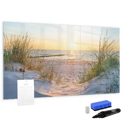 Magnetna tabla piši-briši z motivom sončnega zahoda na plaži