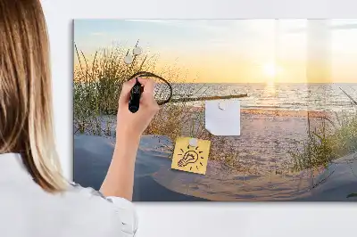 Magnetna tabla piši-briši z motivom sončnega zahoda na plaži