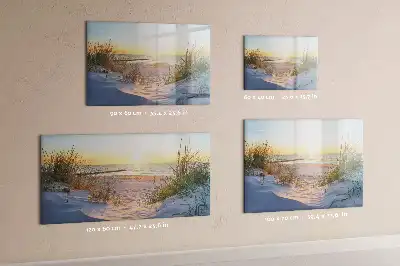 Magnetna tabla piši-briši z motivom sončnega zahoda na plaži