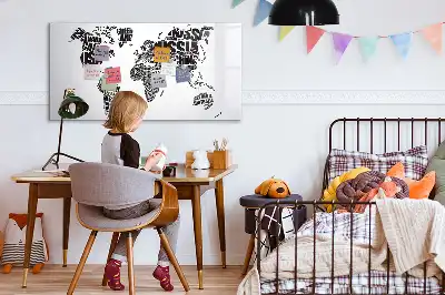 Magnetna tabla za risanje z motivom zemljevida sveta