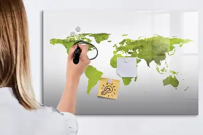 Akvarelni zemljevid sveta magnetna tabla za risanje