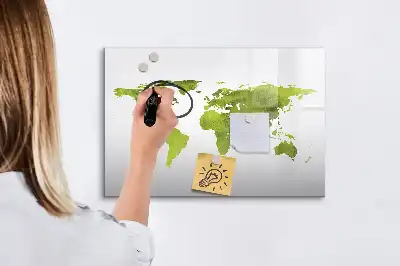 Akvarelni zemljevid sveta magnetna tabla za risanje