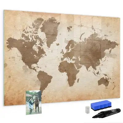 Magnetna tabla piši-briši poslikan zemljevid sveta