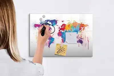 Magnetna tabla za risanje z motivom zemljevida sveta