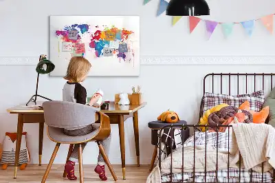 Magnetna tabla za risanje z motivom zemljevida sveta