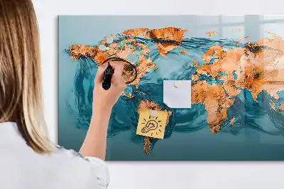 Magnetna tabla za risanje z motivom abstraktnega zemljevida sveta