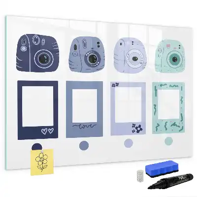 Magnetna tabla za risanje z motivom polaroidnih okvirjev