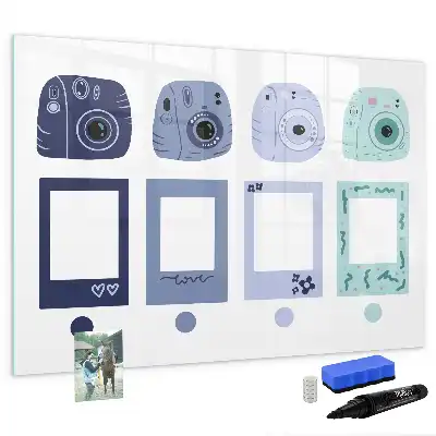 Magnetna tabla za risanje z motivom polaroidnih okvirjev