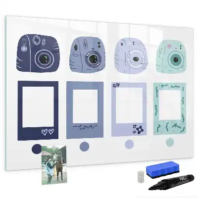 Magnetna tabla za risanje z motivom polaroidnih okvirjev