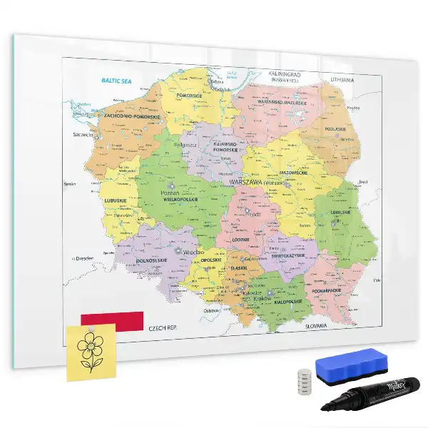 Magnetna tabla za risanje zemljevid Poljske