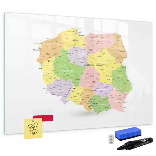 Magnetna tabla za pisanje in brisanje zemljevid Poljske