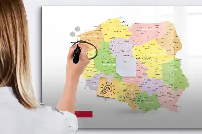 Magnetna tabla za pisanje in brisanje zemljevid Poljske